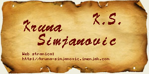 Kruna Simjanović vizit kartica